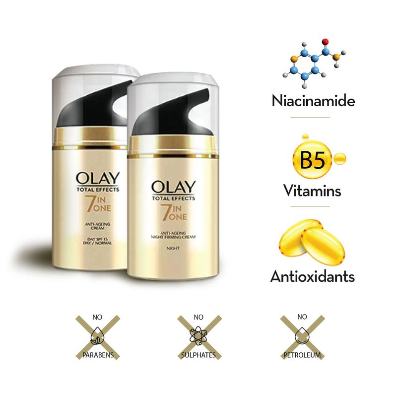 Olay Total Effects Day Cream + Olay Total Effects Night Cream – Slay All Day Pack (100gm) Thank You Gift Pack