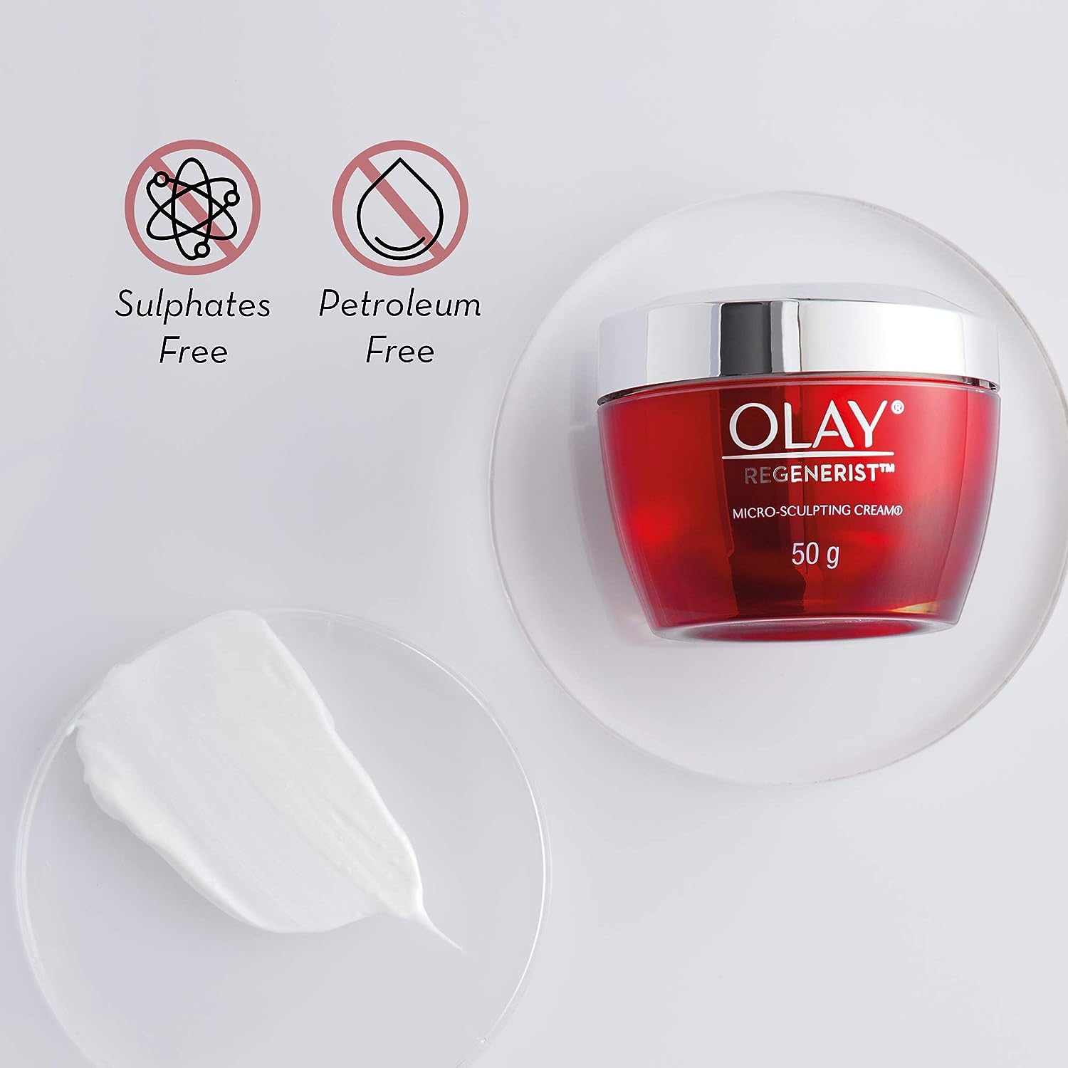 Olay Regenerist Micro Sculpting Day Moisturiser Cream Non SPF 50g with Cleanser, 100g Congratulation Gift Pack