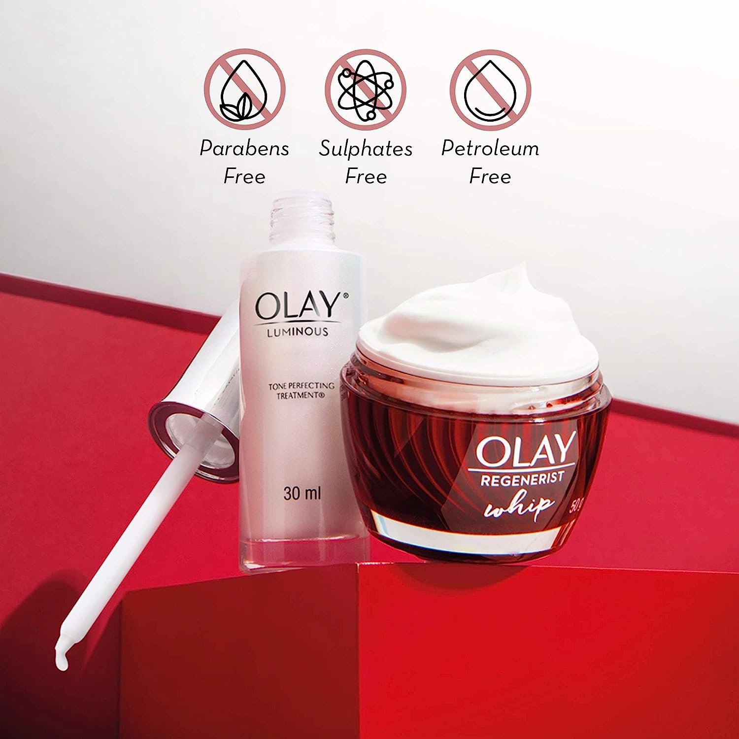 Olay Regenerist Whip UV Cream 50ml and Luminous Tone Perfecting Hydrating Essence 30ml Diwali Gift Packs