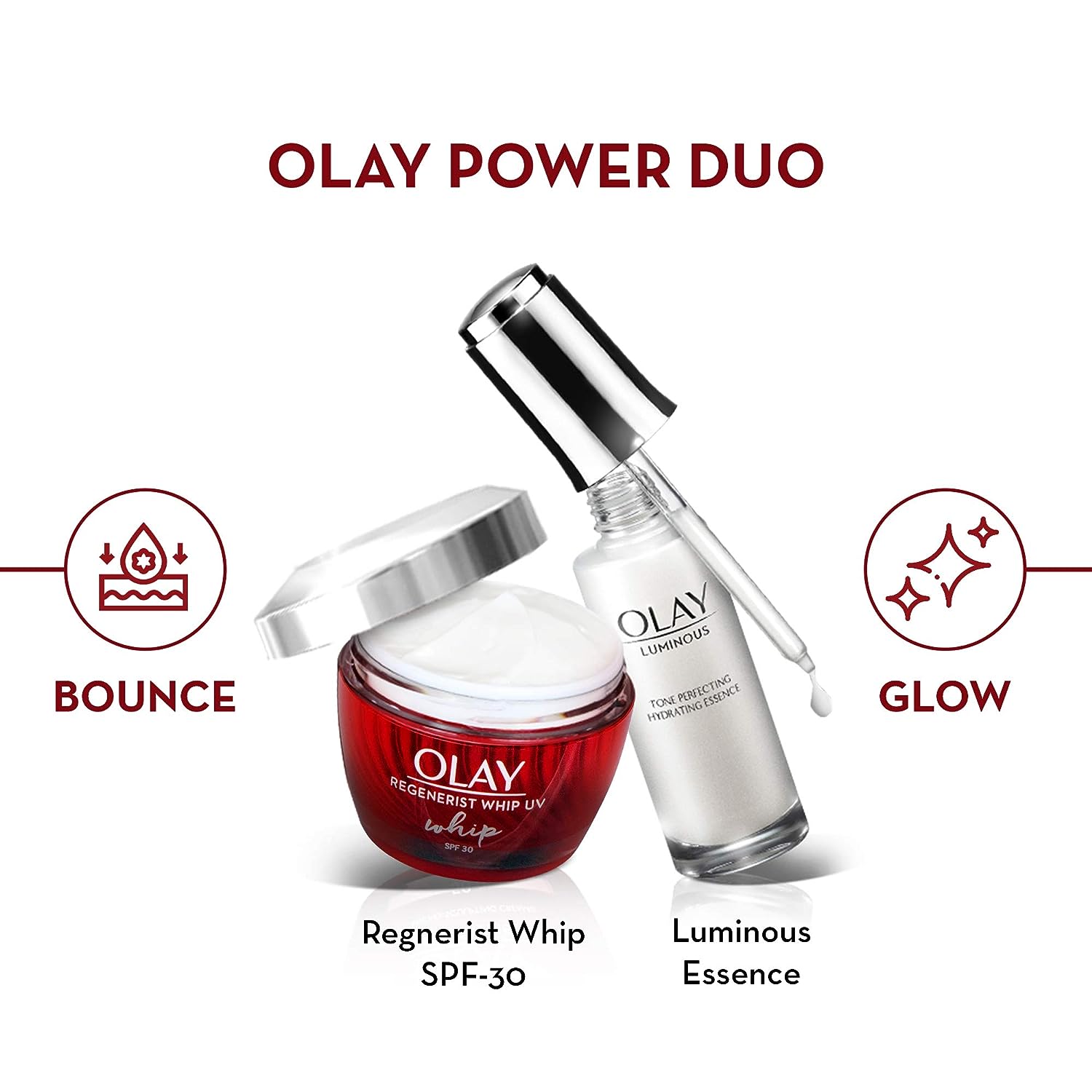 Olay Regenerist Whip UV Cream 50ml and Luminous Tone Perfecting Hydrating Essence 30ml Diwali Gift Packs