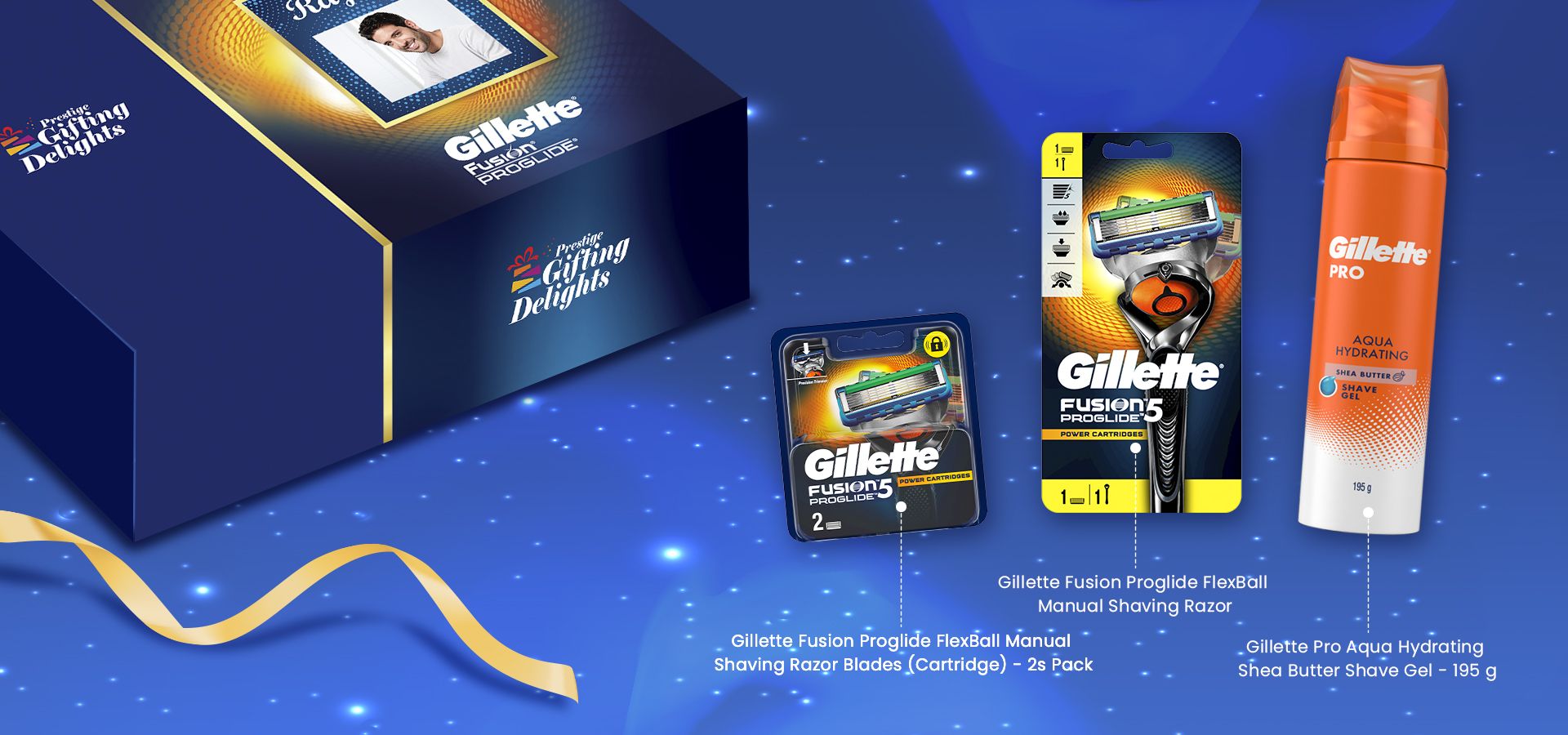 Gillette Fusion Proglide Razor Shaving Thank You Gift Pack for Men