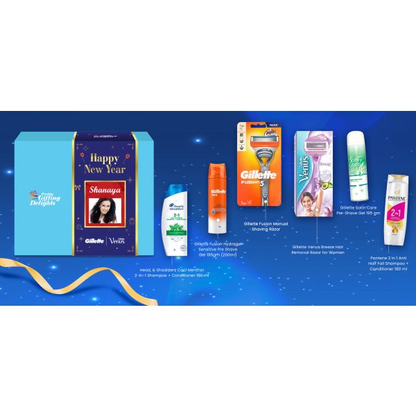 Gillette Venus + Fusion Manual Shaving & Haircare New Year Kit For Him And Her