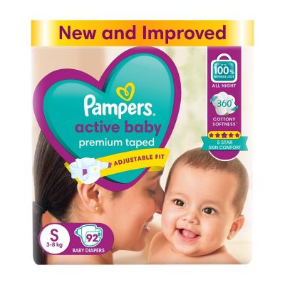 Pampers Active Baby Taped Diapers, Small size diap...