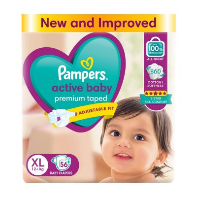 Pampers Active Baby Taped Diapers, Extra Large siz...