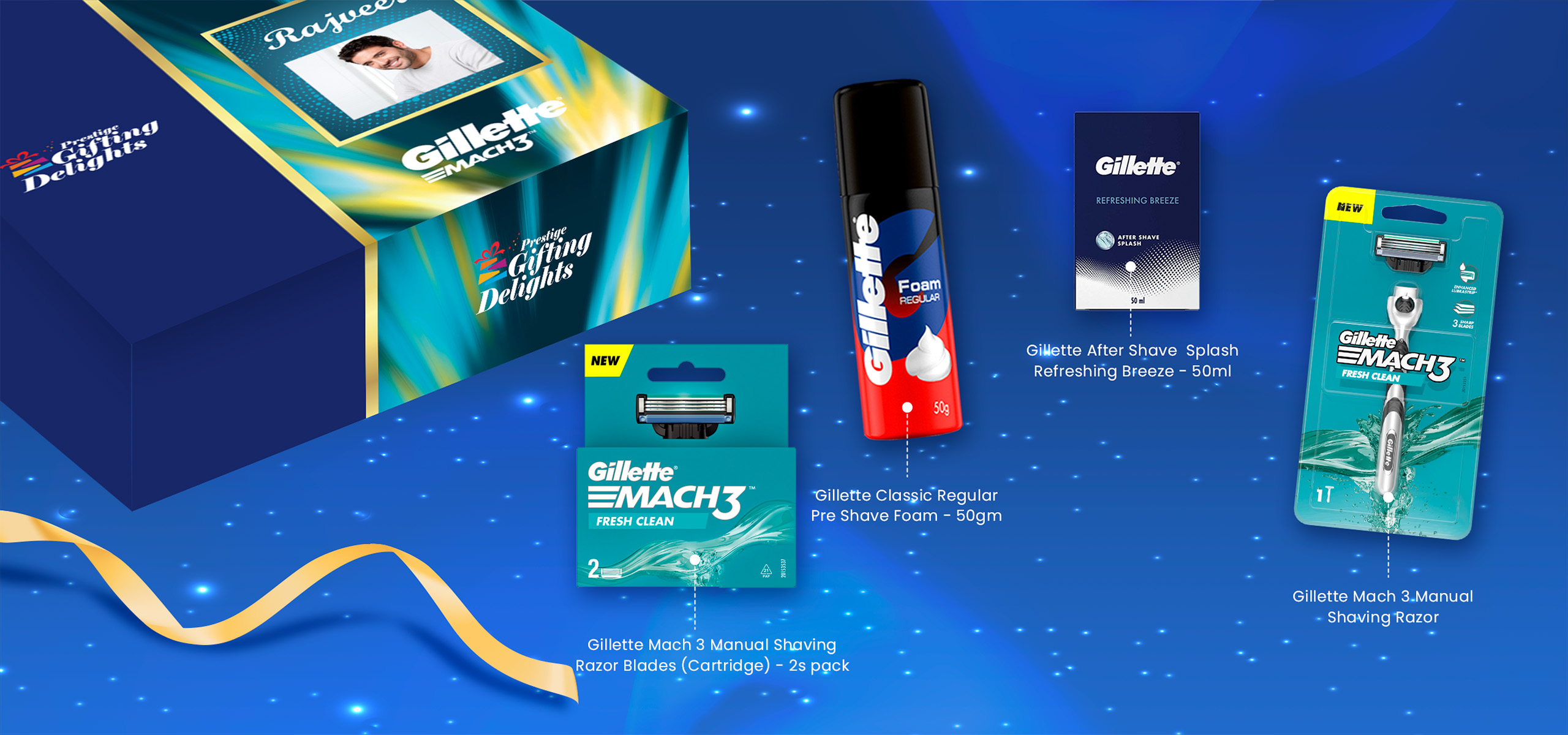 Gillette Mach3 Turbo Sensitive Soothing Corporate Gift Pack