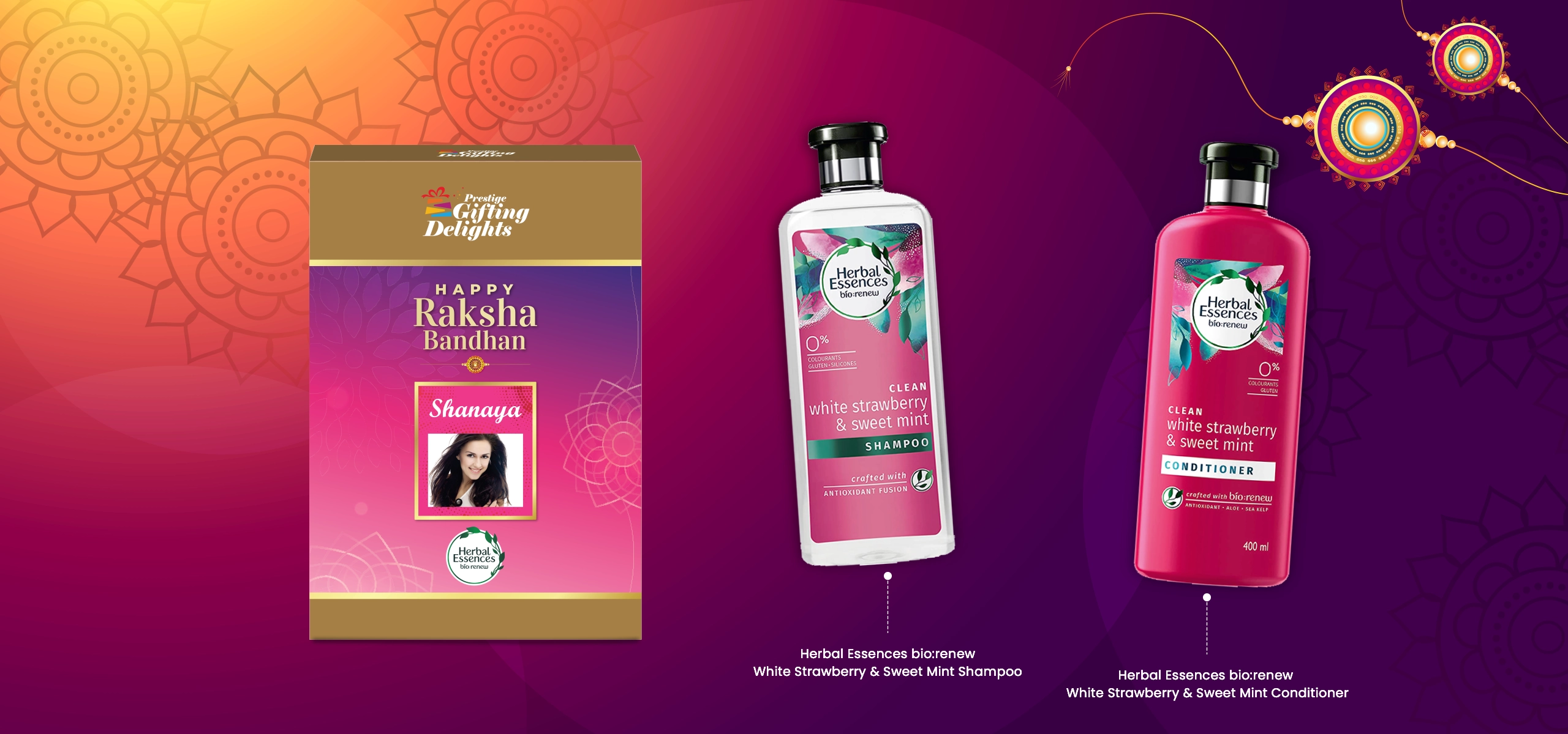 Herbal Essences Shampoo & Conditioner Rakhi Gift Pack